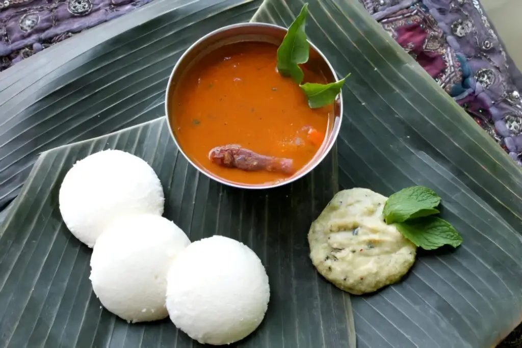 Idli Sambhar and chutney